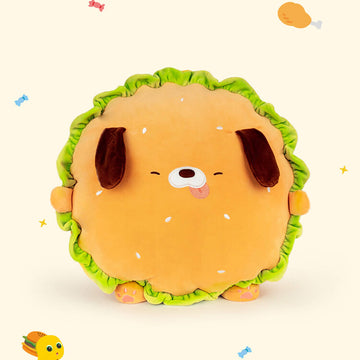 Hamburger Dog Stuffed Pillow, Funny Food Plush Toy